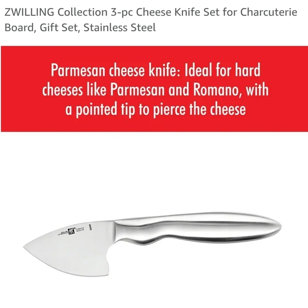 ZWILLING Collection 3-pc Cheese Knife Set for Charcuterie Board, Gift Set, Stain